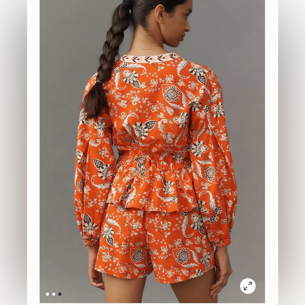 FARM Rio Orange Floral Romper - Picture 3 of 4